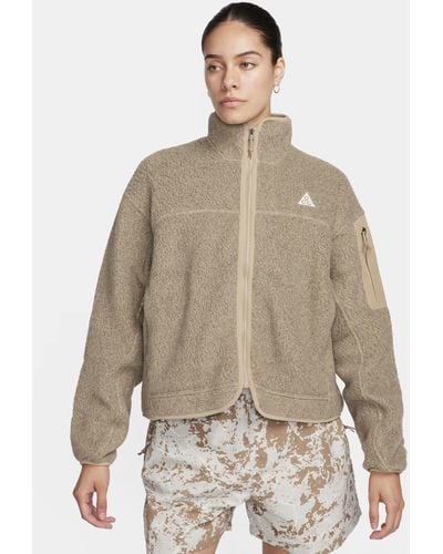 Nike Acg "arctic Wolf" Polartec® Oversized Fleece Full-zip Jacket - Brown