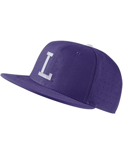 Nike Lsu College Fitted Baseball Hat - Purple