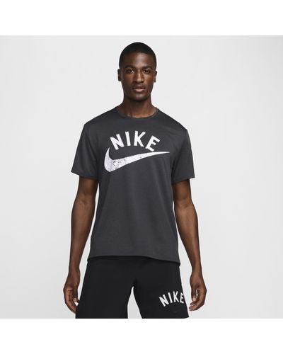 Nike Miler Dri-fit Short-sleeve Running Top - Black