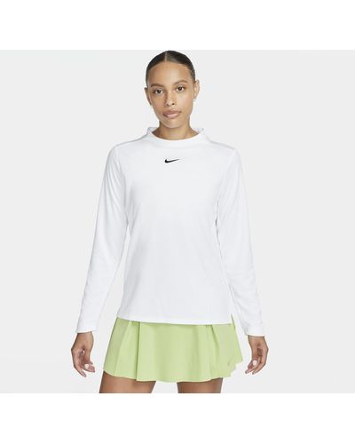 Nike Dri-fit Uv Advantage Mock-neck Golf Top - White