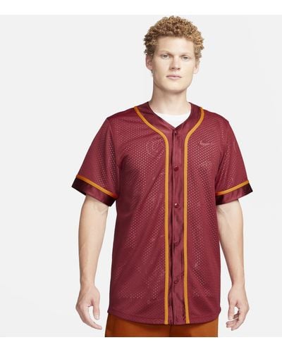 Nike Paris Saint-germain Baseball Short-sleeve Graphic Top Polyester - Red