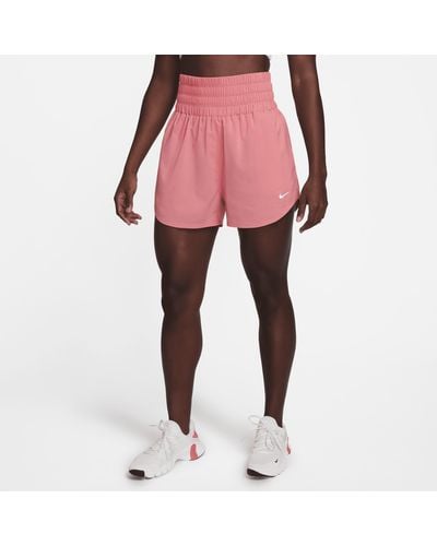 Nike One Dri-fit Ultra High-waisted 3" Brief-lined Shorts - Pink