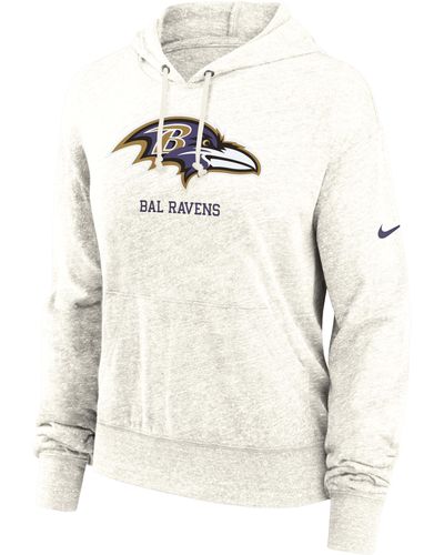 Nike Baltimore Ravens Gym Vintage Nfl Pullover Hoodie - Natural