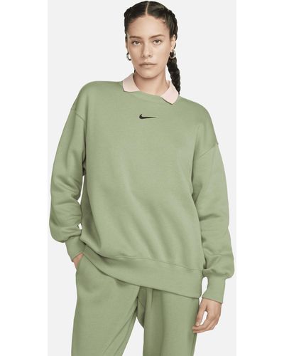 Nike Sportswear Phoenix Fleece Oversized Crew-neck Sweatshirt Polyester - Green
