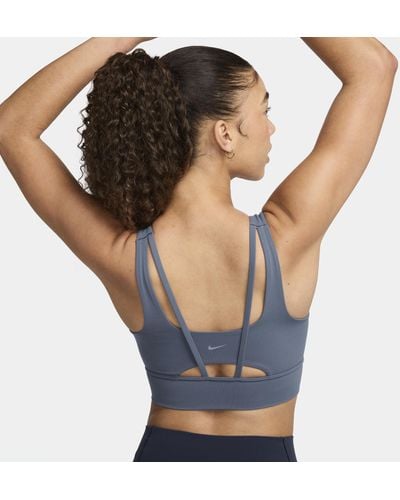 Nike Bra longline con imbottitura e sostegno medio zenvy - Blu