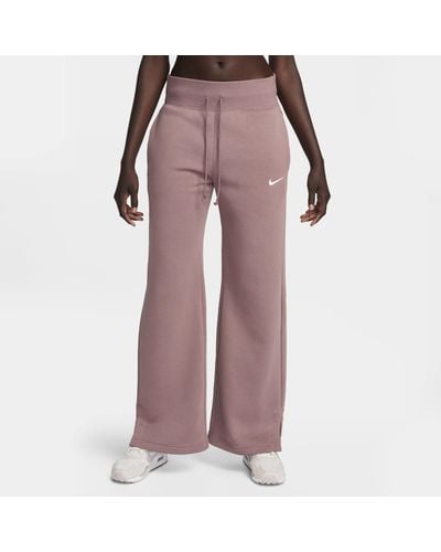 Nike Sportswear Phoenix Fleece High-waisted Wide-leg Sweatpants - Pink