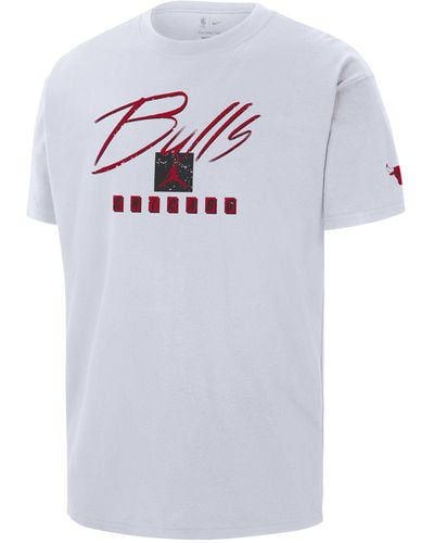 Nike Chicago Bulls Courtside Statement Edition Jordan Nba Max90 T-shirt Cotton - White