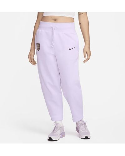 Nike England Phoenix Fleece Football High-waisted Curve Trousers - Purple