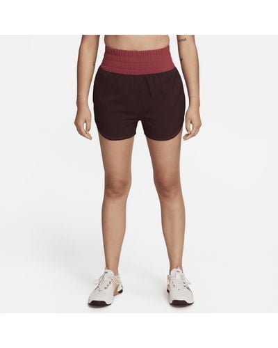 Nike One Se Dri-fit Ultra-high-waisted 3" Brief-lined Shorts - Red