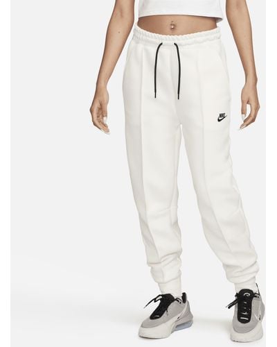 Nike Sportswear Tech Fleece Mid-rise joggers Cotton - White