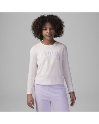 Nike Jordan Fundamentals T-shirt Met Lange Mouwen En Graphic - Paars
