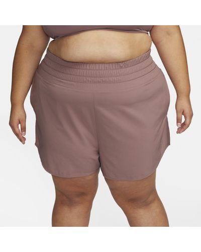 Nike Dri-fit One Ultra High-waisted 3" Brief-lined Shorts (plus Size) - Purple