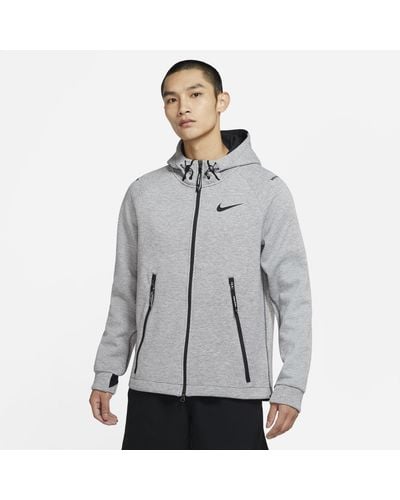 Nike Pro Therma-fit Full-zip Fleece Jacket - Grey