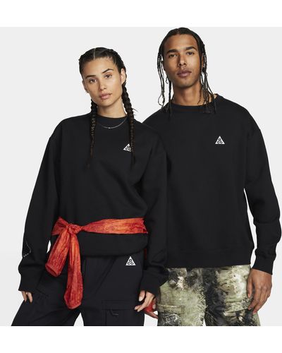 Nike Acg Therma-fit Fleece Crew Polyester - Black