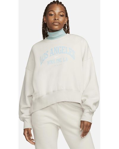 Nike Sportswear Phoenix Fleece Over-oversized Crew-neck Graphic Sweatshirt - White