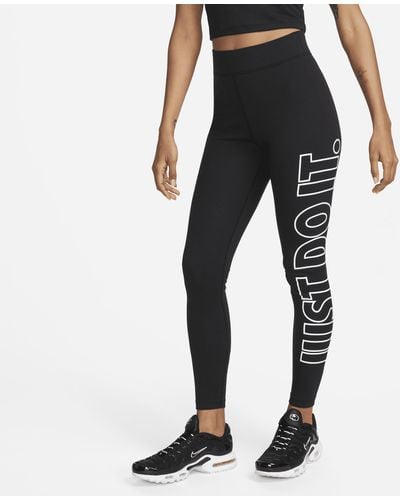 Nike Sportswear Classics legging Met Hoge Taille En Graphic - Zwart