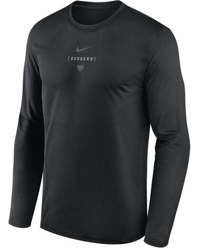 Nike Los Angeles Dodgers Large Swoosh Back Legend Dri-fit Mlb T-shirt - Black