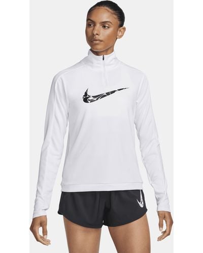 Nike Swoosh Dri-fit 1/4-zip Mid Layer - White