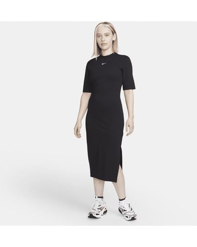 Nike Sportswear Essential Tight Midi Dress - Black