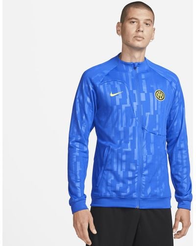Nike Giacca da calcio in maglia con zip a tutta lunghezza inter academy pro - Blu