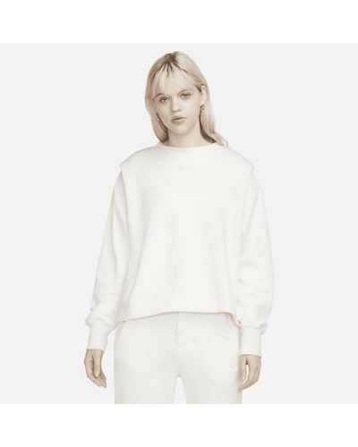 Nike Sportswear Modern Fleece Oversized Sweatshirt Met Ronde Hals - Wit