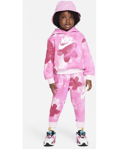 Nike Sci-dye Club Fleece Set Toddler 2-piece Hoodie Set - Pink
