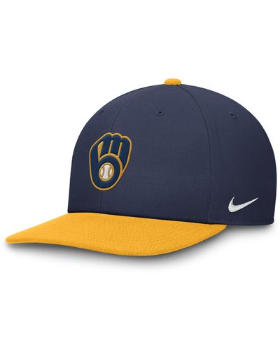 Nike Milwaukee Brewers Evergreen Pro Dri-fit Mlb Adjustable Hat - Blue
