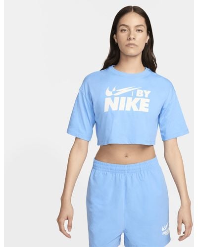 Nike Sportswear Cropped T-shirt Cotton - Blue