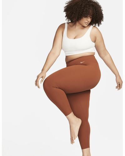 Nike Zenvy Gentle-support High-waisted 7/8 Leggings (plus Size) - Brown