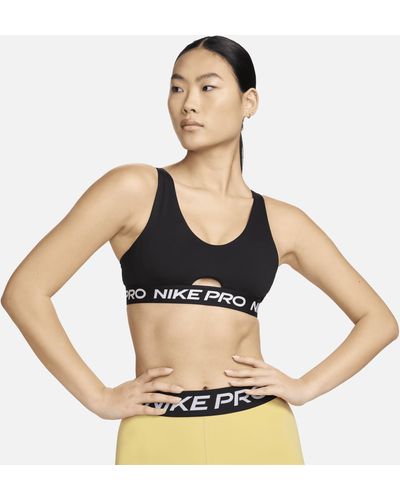 Nike Bra imbottito a sostegno medio pro indy plunge - Nero