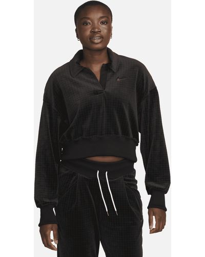 Nike Sportswear Velour Polo - Black