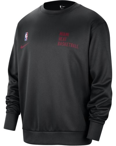 Nike Miami Heat Spotlight Dri-fit Nba Crew-neck Sweatshirt - Black