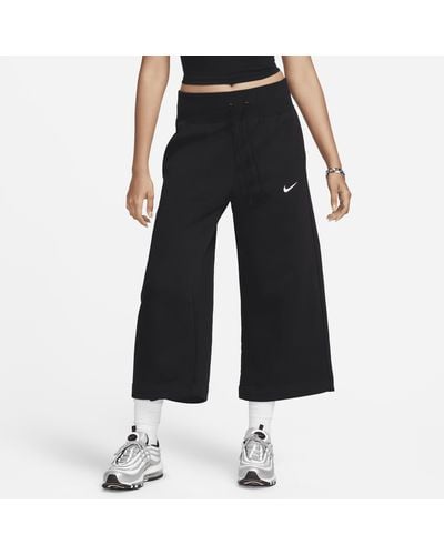 Nike Sportswear Phoenix Fleece High-waisted Cropped Sweatpants - Black