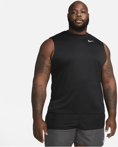 Nike Dri-fit Sleeveless Swim Hydroguard (extended Size) - Black