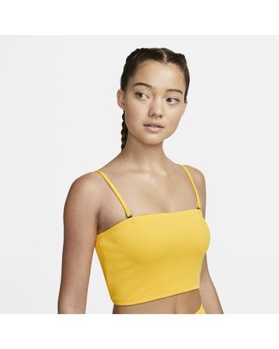 Nike Bandeau Midkini Swim Top - Yellow