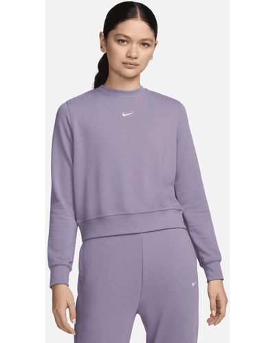 Nike Dri-fit One Crew-neck French Terry Sweatshirt - Purple