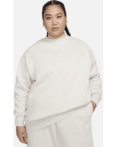Nike Sportswear Phoenix Fleece Oversized Crew-neck Sweatshirt (plus Size) - Natural
