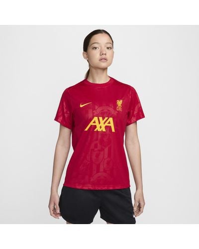 Nike Liverpool F.c. Academy Pro Dri-fit Football Pre-match Short-sleeve Top Recycled Polyester - Red