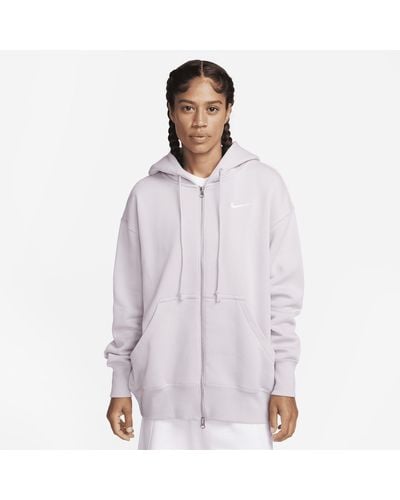 Nike Sportswear Phoenix Fleece Oversized Full-zip Hoodie Cotton - Brown