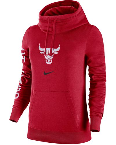 Nike Chicago Bulls Club Fleece 2023/24 City Edition Nba Funnel-neck Hoodie - Red