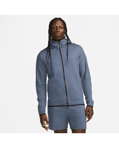 Nike Sportswear Tech Fleece Lightweight Full-zip Hoodie Sweatshirt - Blue