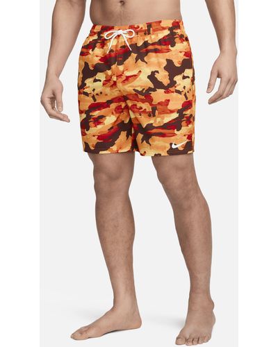 Nike Swim Classic Camo 7" Volley Shorts - Red