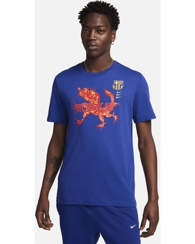 Nike F.c. Barcelona Football T-shirt Cotton - Blue