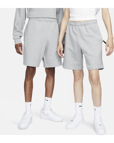 Nike Shorts in fleece solo swoosh - Grigio