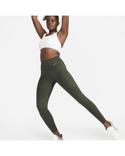 Nike Go Firm-support High-waisted Full-length Leggings With Pockets - Green