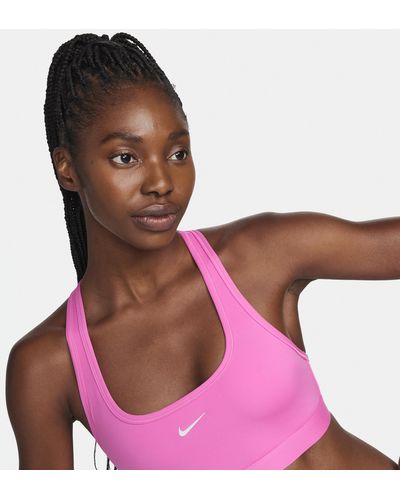 Nike Swoosh Light-support Non-padded Sports Bra 50% Recycled Polyester - Red