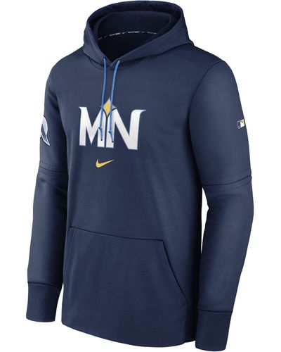 Nike Minnesota Twins City Connect Practice Therma Mlb Pullover Hoodie - Blue