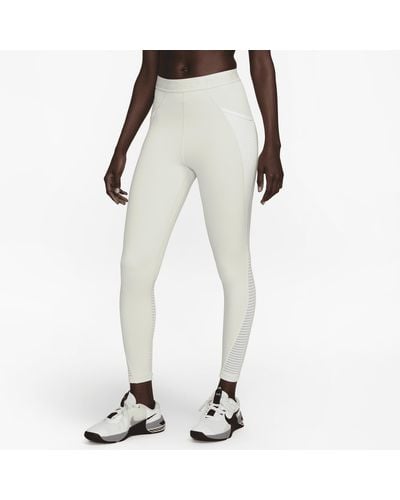 Nike Pro Se High-waisted Full-length Leggings With Pockets - White