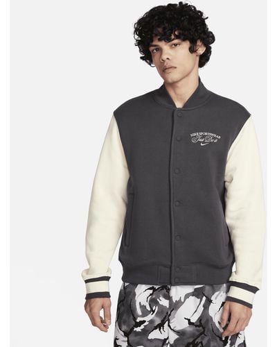 Nike Sportswear Fleece Varsity Jacket Polyester - Grey