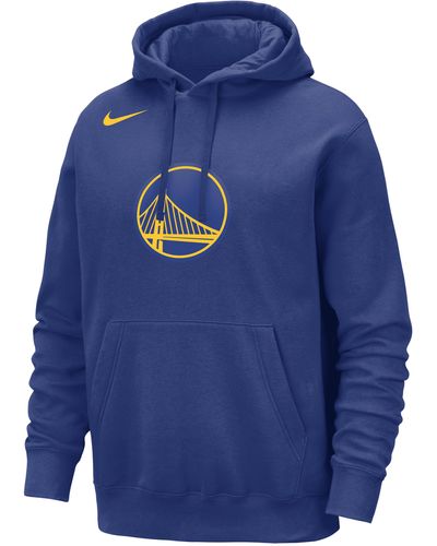 Nike Golden State Warriors Club Nba Pullover Hoodie Cotton - Blue